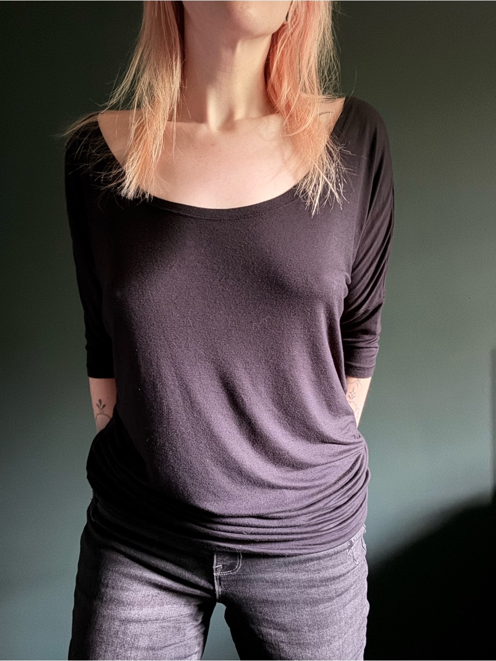 Obey Scoop Neck Black Top